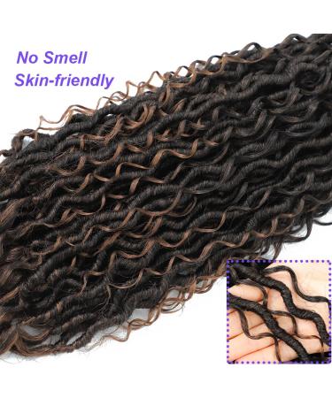 Goddess Locs Crochet Hair 18 | 6 Packs Curly Faux Locs Braids | Boho Style Hair Extensions | T1B/30 18 (Pack of 6) - Buy Online on GoSupps.com