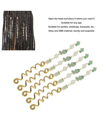 Exquisite Green Hair Dreadlock Jewelry - 5 Adjustable Shapes for Braid Rings | Perfect for Weddings - Buy Online on GoSupps.com