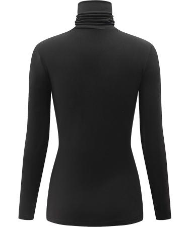 KLOTHO Women's Casual Turtleneck Thermal Top - Long Sleeve & Lightweight | Black | XX-Large - Buy Online on GoSupps.com
