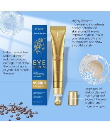 Retinol Eye Serum for Dark Circles & Puffiness with Niacinamide Hyaluronic Acid & Caffeine - Anti-Aging Under Eye Treatment for Wrinkles Brightening Firming & Depuffing - Buy Online on GoSupps.com