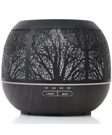 Essential Oil Diffuser Humidifier for Home: 400ml Ultrasonic Aroma Air Diffusers for Large Room - Aromatherapy Cool Mist Vaporizer with Timer & LED Light for Bedroom A-black