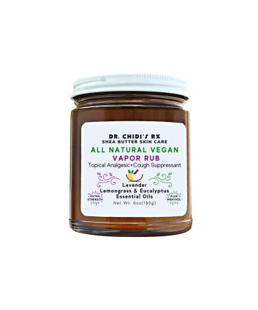 All Natural Vegan Vapor Rub |Powerful Cough Suppressant & Topical Analgesic |Cough Cold Muscle & Joint Aches & Pain | Menthol Camphor Essential Oils | No Beeswax No Petrolatum | by Dr. Chidi's Rx
