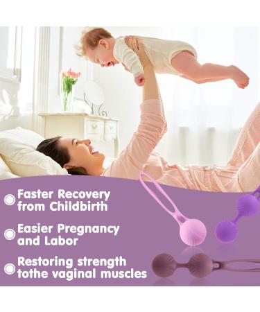 Kegel Balls for Tightening - Doctor Recommended Bladder Control & Pelvic Floor Strengthening | 3 Weights for Labor Prep & Recovery | Violet Ben Wa Balls - Buy Online on GoSupps.com