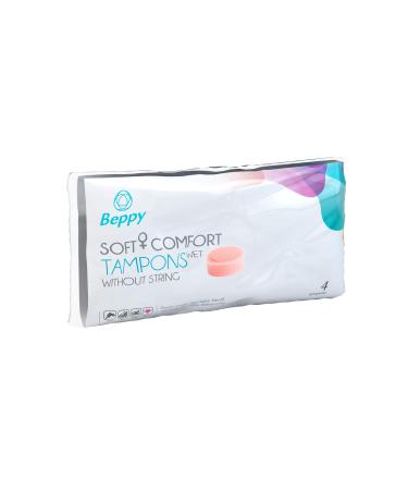 Beppy Wet 4 pieces in the box - individually packaged hygienically moist without thread - soft + comfort tampons / sponge tampons the tampons for more freedom during the period (love sauna sport swimming) - Buy Online on GoSupps.com