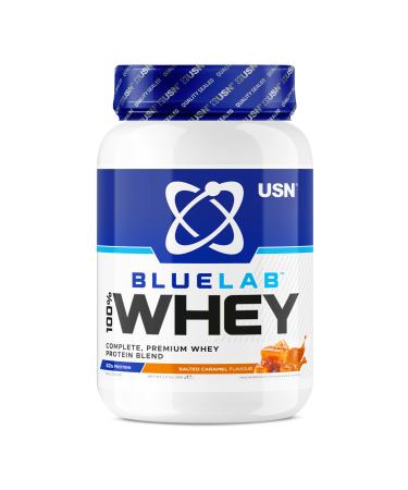 USN Blue Lab Whey Protein Powder: Salted Caramel - Whey Protein 908g - Post-Workout - Whey Isolate - Muscle Building Powder Supplement With Added BCAAs Salted Caramel 908 g (Pack of 1)