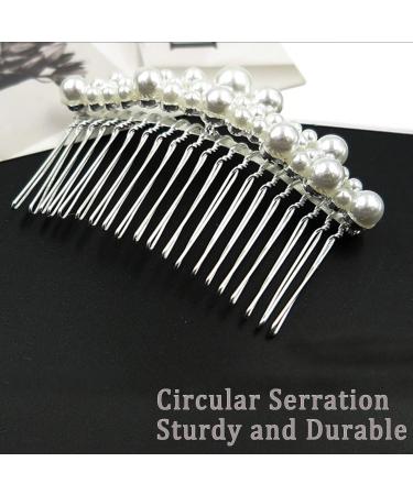 2Pcs Pearl Crystal Hair Comb Set - Bridal Rhinestone Headpiece for Women and Girls - Buy Online on GoSupps.com