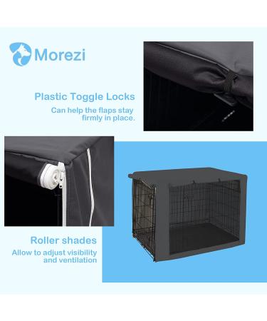 Dog Crate Cover for 48-Inch Wire Crates, Waterproof & Windproof Pet Cage Cover - Dark Grey, Soundproof Kennel Cover - Home Decor, 2 Doors, Heavy Duty - Fits 48 Crates - Cover Only - Buy Online on GoSupps.com