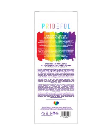 Prideful 3pc Body Scrub Set with Mesh Loofah Sponge - Exfoliate and Revive Your Skin - Buy Online on GoSupps.com