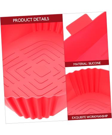 Alipis 2pcs Air Fryer Pan Airfryer Air Fryers Square Round Tray Baking Silicone Bowl Washable Accessories Redx2pcs 24X19.5X5CMx2pcs - Buy Online on GoSupps.com