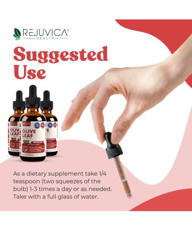 Rejuvica Health Active Olive Leaf 4oz XL Super Size Tincture - Advanced Olive Leaf Liquid Extract - Naturally Occurring Oleuropein - Immune & Heart Support Drops 4 Fl Oz (Pack of 1) - Buy Online on GoSupps.com