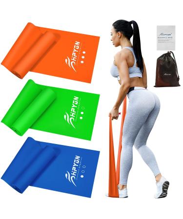 Resistance Bands Exercise Bands for Physical Therapy Strength Training Yoga Pilates Stretching Non-Latex Elastic Band with Different Strengths Workout Bands for Home 1.8m Orange/Green/Blue