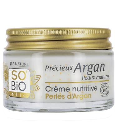 So'Bio tic L A NATURE SO BiO tic| Nourishing Cream Argan Pearls Precious Argan Mature Skin | Intensively Nourished Skin | Firmness & Density | Organic Argan Oil Vegetable Collagen | Made in France | 50 ml