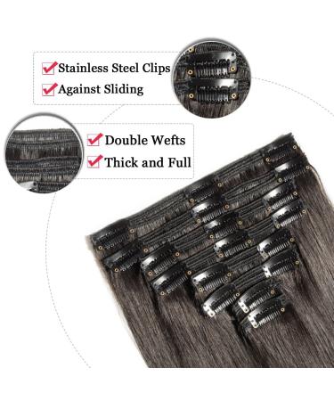 Shop Clip-In Remy Hair Extensions | 8 Wefts 55cm Double Thickness - #1B Natural Black - Buy Online on GoSupps.com
