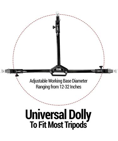 Vidpro PD-1 Professional Tripod Dolly - Heavy Duty with Adjustable Leg Mount and Locking Wheels - Carrying Case Included - Ideal for Cameras, Camcorders, and Lighting Equipment - Buy Online on GoSupps.com
