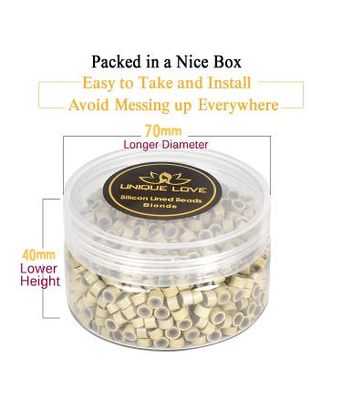 Blonde Microlink Hair Extension Beads with Silicon Rings - 1000pcs Blonde | 3mm Silicone Rings for I-tip Extensions - Buy Online on GoSupps.com