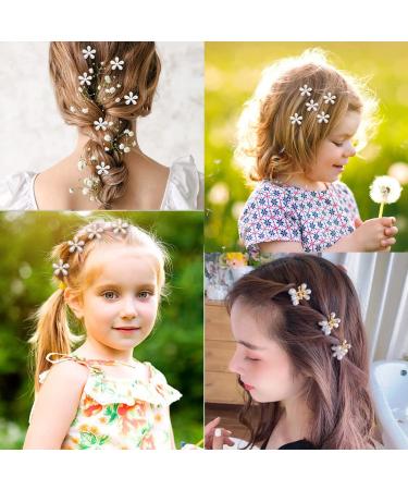 10 Pcs Mini Pearl Hair Claw Clips with Flower Design - Girls Dance Clips & Sweet Hair Accessories - Buy Online on GoSupps.com
