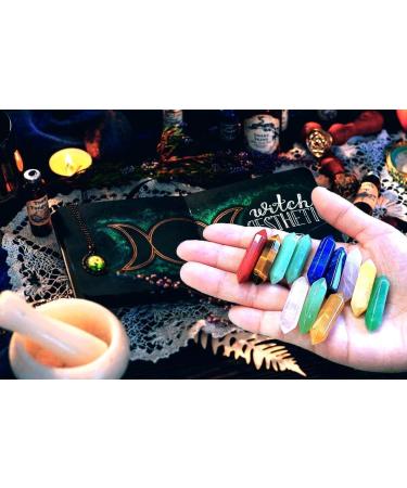 Xiannvxi 20-Piece Medicinal Crystal Set - Obsidian Healing Stones Polished Drum Stones & Magic Wands for Reiki & Gemstone Therapy - International Shipping Available - Buy Online on GoSupps.com