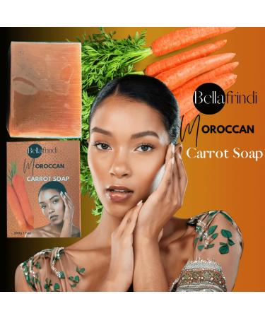 Carrot Soap Bar - Moroccan Natural Ingredients for Body & Face | Gentle All Skin Types - 200gm - Buy Online on GoSupps.com