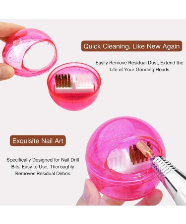 AlxMuNao Nail Drill Bit Cleanser Box Mini Nail Art Drill Head Dual Clean Brush Nail Art Drill Bit Cleaning Brush Box Polishing Manicure Tool for Nail Salon or Home (Yellow) - Buy Online on GoSupps.com
