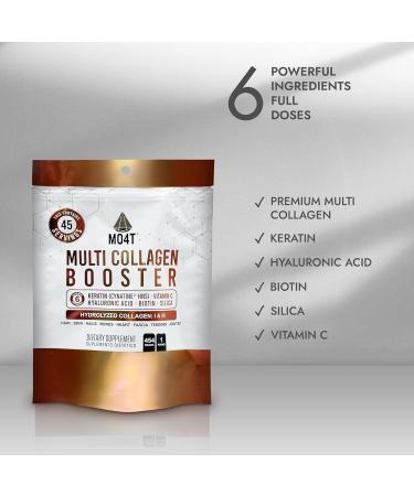 Multi Collagen Booster Powder Extra Strength Collagen Supplement with Added Keratin Biotin Hyaluronic Acid Vitamin C & Silica Extra Nutrients for Hair Nails & Skin -1 Pound 1 Pound (Pack of 1) - Buy Online on GoSupps.com