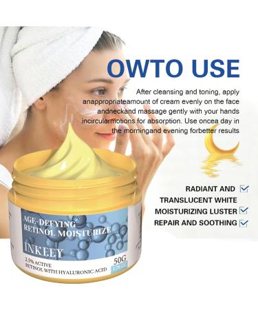 Retinol Moisturizer Anti Aging Cream 2.5% Retinol Cream Face Cream with Hyaluronic Acid Retinol Cream Retinol Moisturiser Face Women Hydration Smooth Skin Firm Lift Elasticity Lightweight 50G - Buy Online on GoSupps.com