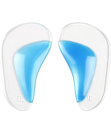 Newkeen Silicone Gel Flat Foot Arch Support Insoles - 2 Pairs for Flat Feet Correction | Comfortable Midfoot Pads (Transparent + Blue) - International Shipping Available - Buy Online on GoSupps.com