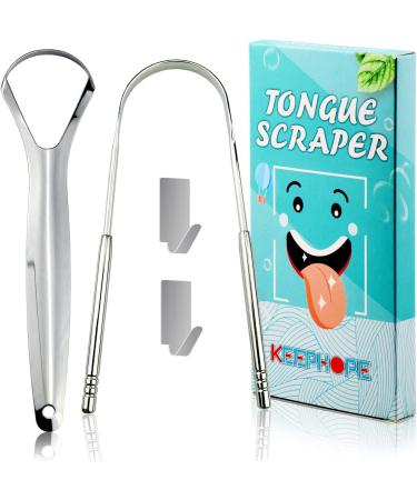 Premium Tongue Cleaner Set - 2 Piece Stainless Steel Tongue Scrapers for Adults & Kids - Ultimate Oral Hygiene Solution - Buy Online on GoSupps.com