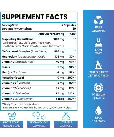 Buy Tinnitus Supplement for Ringing Ears | Herbal Blend & Bioflavonoids | Reduce Ear Tinnitus | 60 Caps - International Shipping - Buy Online on GoSupps.com