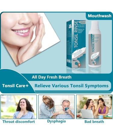 Tonsil Rinse - Natural Tonsil Stone Remover Mouthwash Alcohol-Free Oral Rinse for Bad Breath & Dry Mouth Relief 10 FL OZ - Buy Online on GoSupps.com