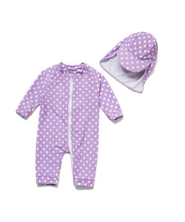 BONVERANO Baby Girls Swimsuit Toddler Bathing Suit Full-Length Zipper One Piece Swimwear with UPF 50+ Sun Protection Maru / Purple 12-18 Months - Buy Online on GoSupps.com