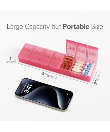 Extra Large 7 Day Pill Box Organiser Weekly Vitamin Case Box Large Capacity Compartments BPA-Free Medication Organiser Daily Pill Case to Hold Vitamins Cod Liver Oil and Medication-Red - Buy Online on GoSupps.com
