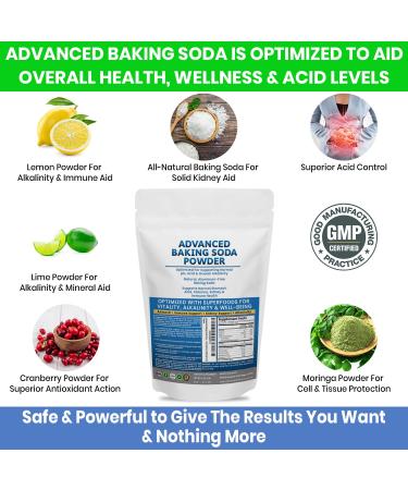 Advanced Baking Soda Powder: Organic Use Aluminum Free Baking Soda w/Superfoods to Support Kidneys Stomach Acid Alkalinity Immune Antacid Health & Wellness Organic Use - Buy Online on GoSupps.com