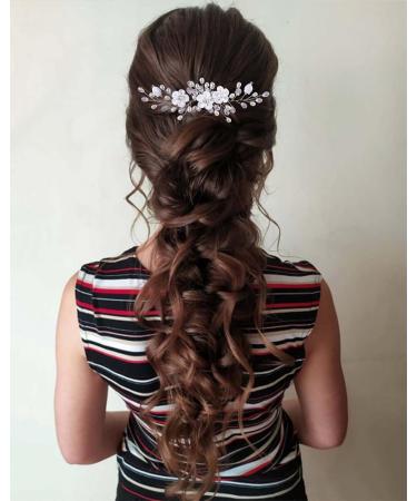 Unicra Bridal Silver Headpiece & Pearls Hair Pins - Elegant Wedding Hair Clips for Brides & Bridesmaids - Buy Online on GoSupps.com