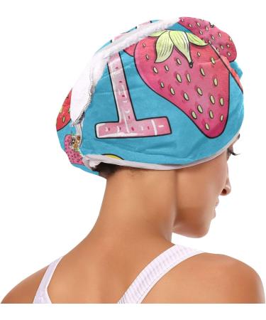 Summer Strawberries Hair Towel 2 Pack | Super Absorbent Quick Dry Hair Turbans for Women & Girls - Buy Online on GoSupps.com
