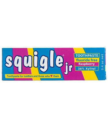 Squigle Jr Toothpaste (for Infants  Toddlers)  Travel Toothpaste  Prevents Cavities  Canker Sores  Chapped Lips. Soothes  Protects Dry Mouths. Stops Tooth Sensitivity  No SLS - 1 Pack