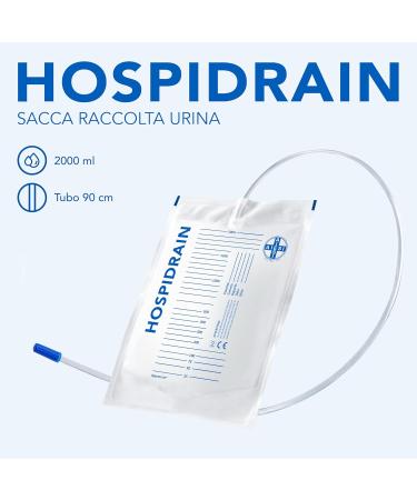 AIESI Urine bag bed 2 liters - with tube 90cm - without drain tap HOSPIDRAIN - pack of 25 - Buy Online on GoSupps.com