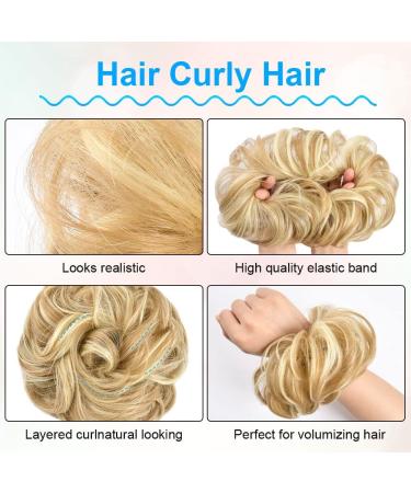 Dark Golden Yellow Messy Bun Hair Piece | Curly Wavy Extensions for Women - Buy Online on GoSupps.com