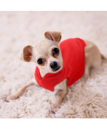Dog Fleece Vest 4-Piece Set | Cozy Winter Jacket for Small Dogs | Pet Sweater Vest with Leash Ring | Purple Blue Rose Red - Buy Online on GoSupps.com