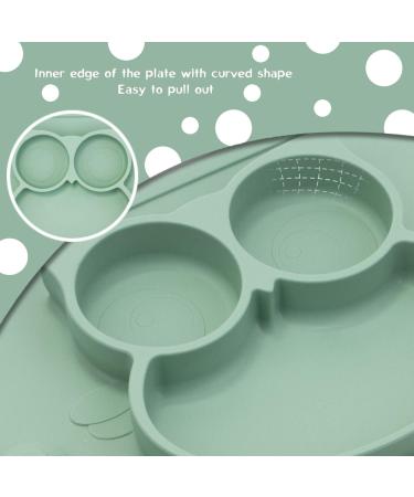 Baby Silicone Placemat Non-Slip Feeding Plate for Toddlers Babies Kids with Strong Suction Fits Most Highchair Trays BPA-Free FDA Approved Dishwasher and Microwave Safe (Matcha Owl) 2matcha Owl - Buy Online on GoSupps.com