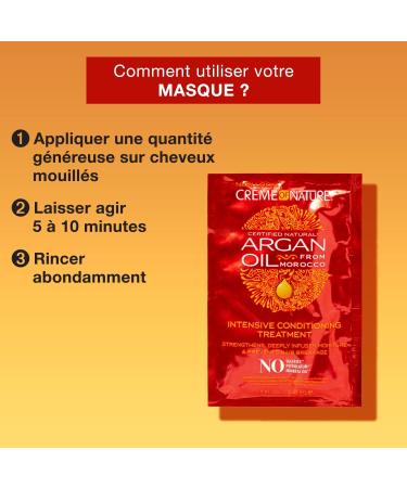 Creme of Nature Argan Masque Unitaire Hydratant l Huile d Argan du Maroc formule hydratante et cr meuse Cheveux Boucl s Fris s Cr pus Sans Sulfates Sachet (63 7g) (Lot de 3) - Buy Online on GoSupps.com