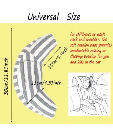 WenMei Car Seat Travel Pillow - Super Soft Neck Support Cushion for Kids & Adults - Universal Safety Belt Sleeping Pad - Gray - Buy Online on GoSupps.com