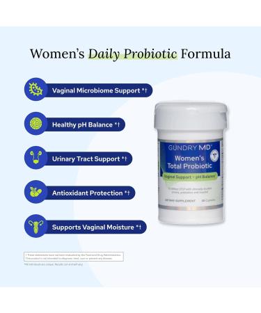 Gundry MD Women's Total Probiotic - Women's Probiotic for Vaginal Support & Digestive Health - 30 Capsules - Buy Online on GoSupps.com
