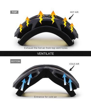 Juli Ski Goggles - Black Frame with Clear Lens (VLT 83%) for Men and Women - Ideal for Snowboarding, Skiing, Snowmobiling, and Skating - Adults - Buy Online on GoSupps.com
