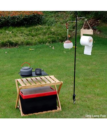 JIANWEI Camping Lamp Pole - Lightweight Portable Folding Stand with Storage Bag and Hook - Ideal for Outdoor Picnic, Fishing, Backpacking - Black - Buy Online on GoSupps.com