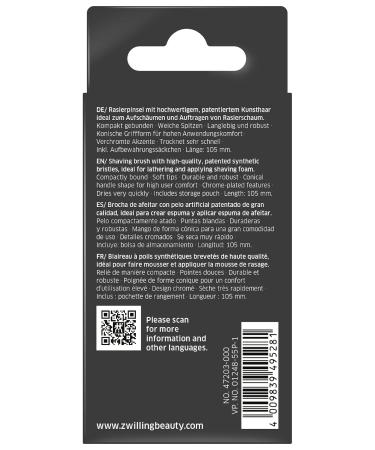ZWILLING Vegan Shaving Brush - Synthetic Hair Soft Bristles for Safety Razor Shaving Easy-Care Black Brush - Buy Online on GoSupps.com