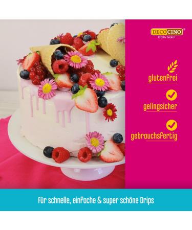 Decocino Pink Cake Drip (90g) - Ready-to-Use Decoration for Cakes Muffins & Cupcakes | Delicious Taste for Perfect Baking - Buy Online on GoSupps.com