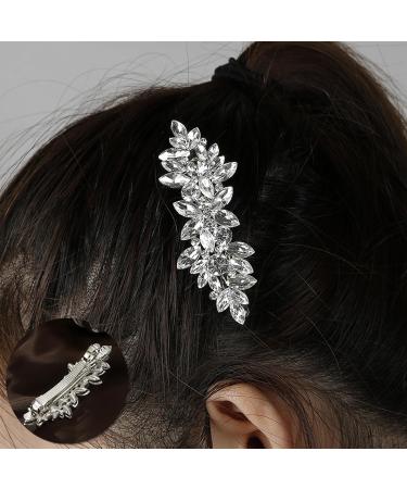 Crystal Hair Clips Diamante Wedding Hair Accessories Elegant Rhinestone Barrette Silver Flower Hair Pins for Bridal Bridesmaid Girls Jewelry Hair Decorations Wedding Party Gift - Buy Online on GoSupps.com