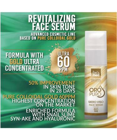  DIBOSSCO Revitalizing Face Serum with Active Coloured Gold 60ppm 30ml 50% Improvement of Skin Tone in 28 Days Pure Colloidal Gold 60ppm Highest Concentration on the Market - Buy Online on GoSupps.com