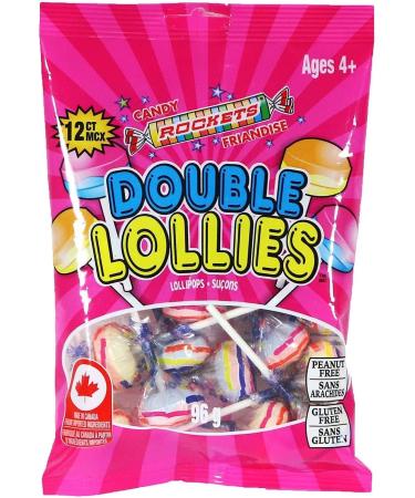 Rockets Double Lollies Lollipops Candy (4) Package Value Bundle (96g per package) with BIG MAPLE Trivia Cards. Great for Gift Bags Holiday Christmas Halloween Easter Birthday Sharing with Friends Family Office Snack - Buy Online on GoSupps.com
