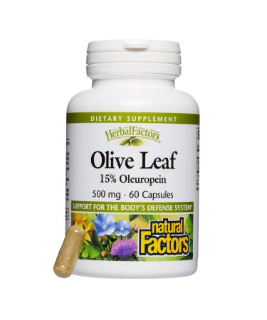 Natural Factors Herbal Factors Olive Leaf 500 mg 60 Capsules